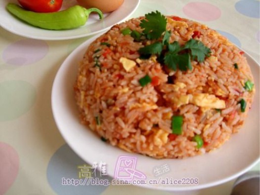 番茄鸡蛋炒饭的做法