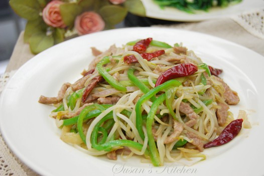 豆芽炒牛肉丝的做法