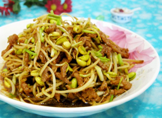 豆芽炒肉丝的做法