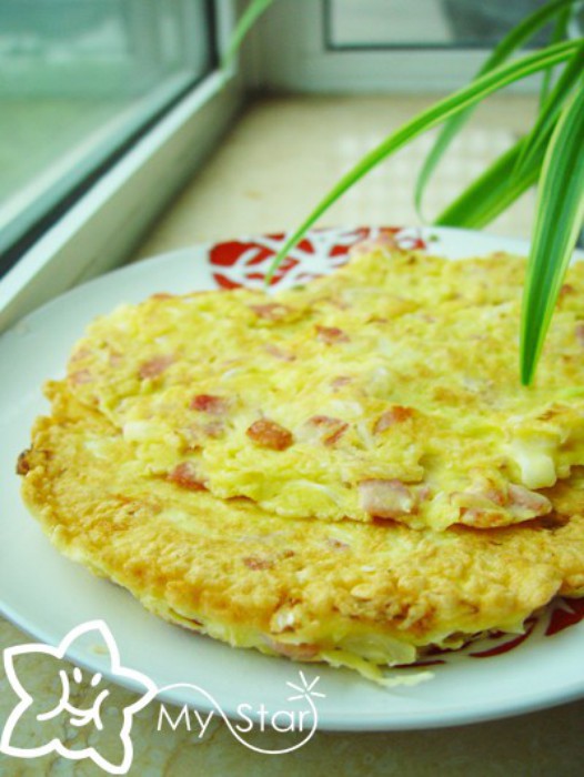 卷心菜培根蛋饼的做法