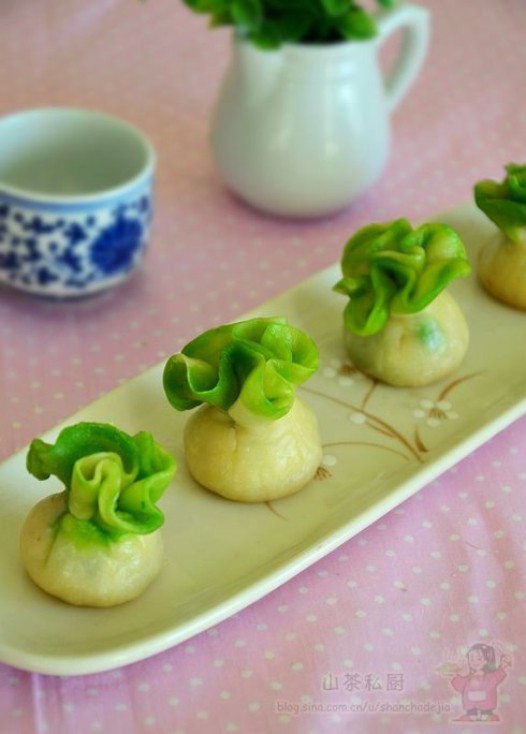 碧绿青菜包的做法
