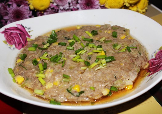 香芹玉米蒸肉饼的做法