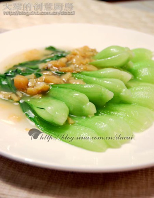干贝扒菜胆的做法