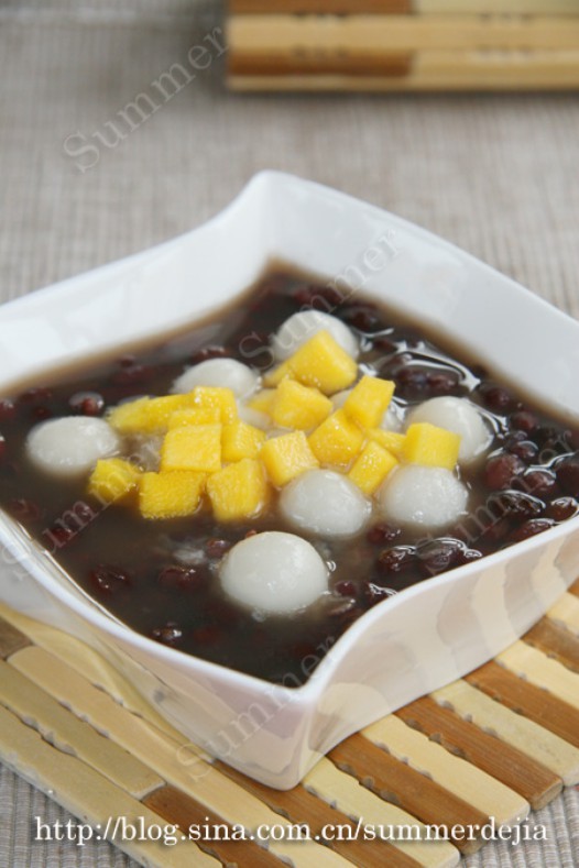 芒果圆子红豆沙的做法