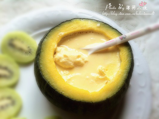 小南瓜牛奶蒸蛋的做法