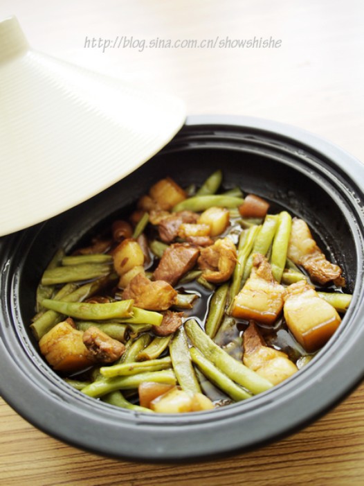 四季豆烧肉的做法