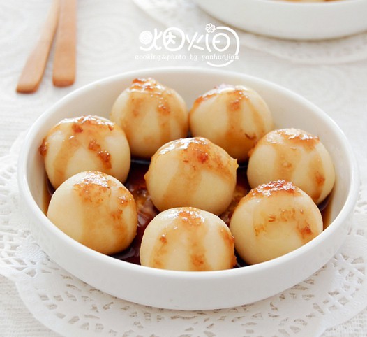 桂花糖豆渣圆子的做法