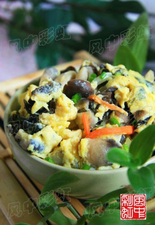 菌菇滑蛋的做法