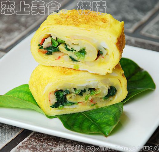 菠菜鸡蛋卷的做法