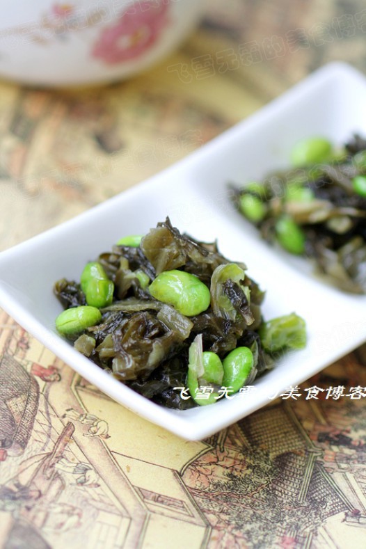毛豆炒咸菜的做法