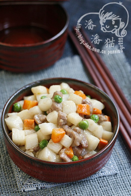 山药牛肉粒的做法