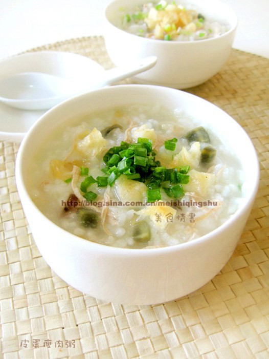 皮蛋瘦肉粥的做法