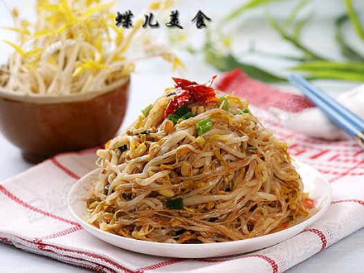 酸辣炝拌绿豆芽的做法