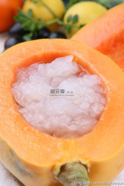 木瓜冰糖炖雪蛤的做法