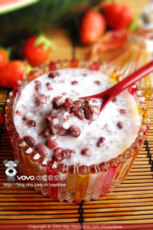 蜜红豆西米露的做法