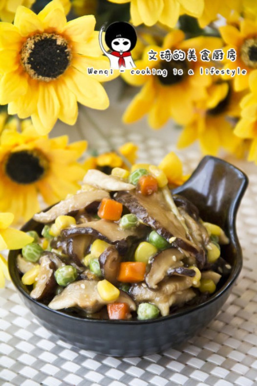 香菇芝麻滑鸡片的做法