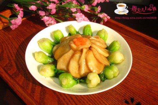 素鲍菜芯的做法