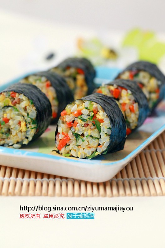 胡萝卜青菜饭卷的做法