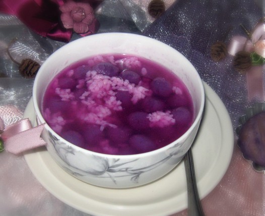 酒酿紫薯小元宵的做法