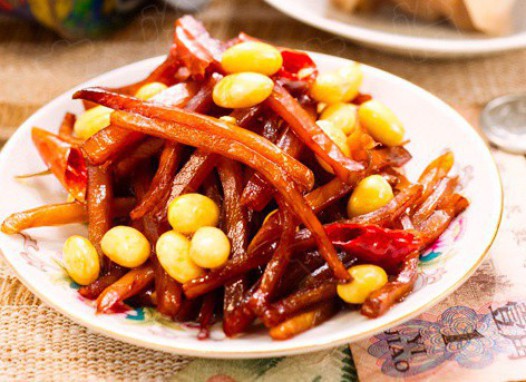黄豆炒咸菜的做法