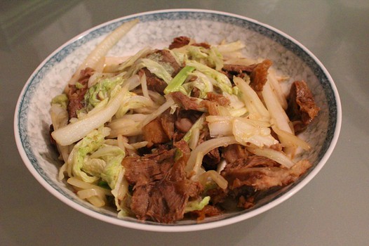 白菜肉片的做法