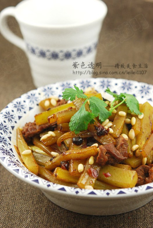 香辣豆豉牛肉炒莴笋的做法