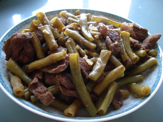 快速肉片豆角的做法