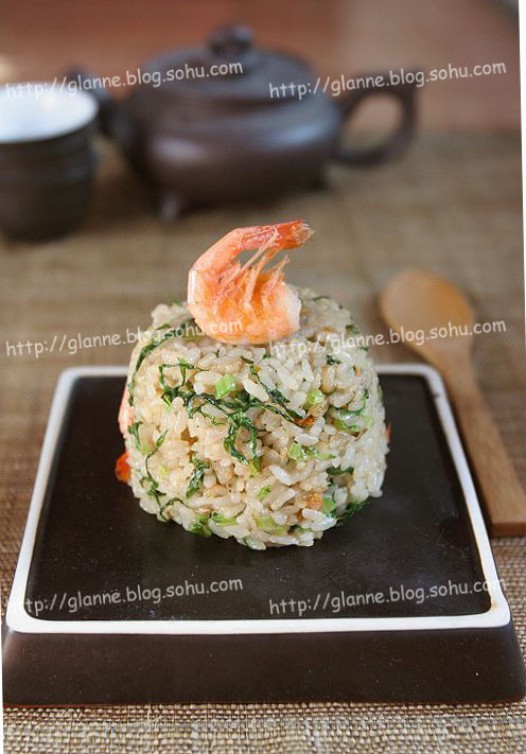 虾味青菜炒饭的做法