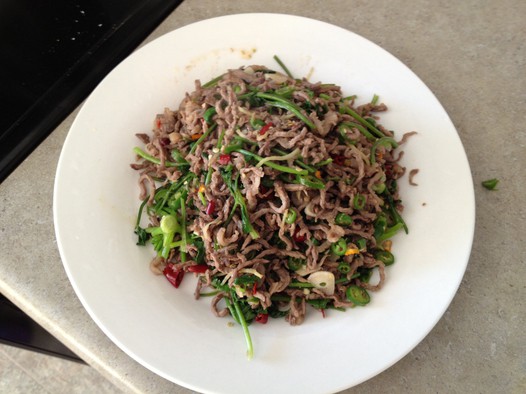 小炒香菜牛肉丝的做法