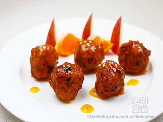 橙香鸡肉丸的做法
