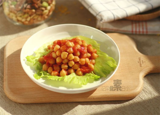 茄汁焗鹰嘴豆的做法