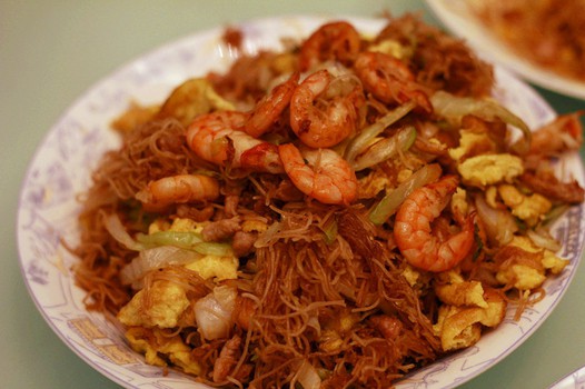 虾仁包菜炒粉丝的做法