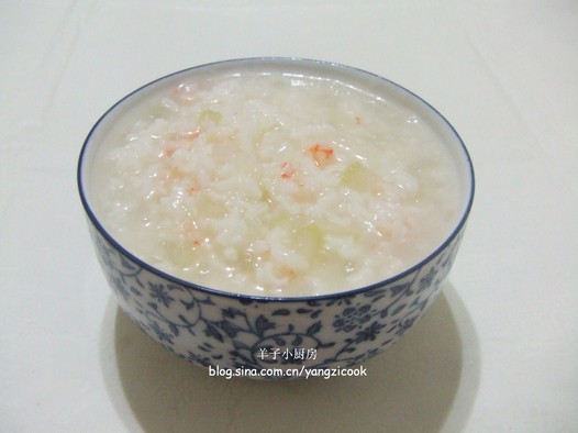 冬瓜虾肉粥的做法