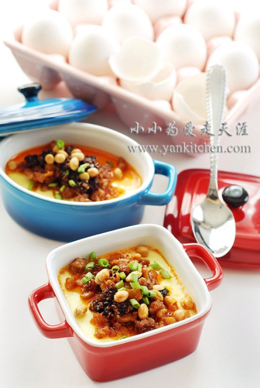 香辣肉末鸡蛋羹的做法