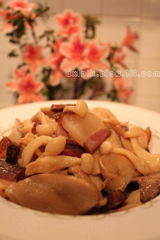 腊肉炒杂菇的做法