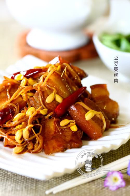 豆芽黄焖肉的做法