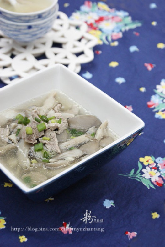 平菇肉片汤的做法