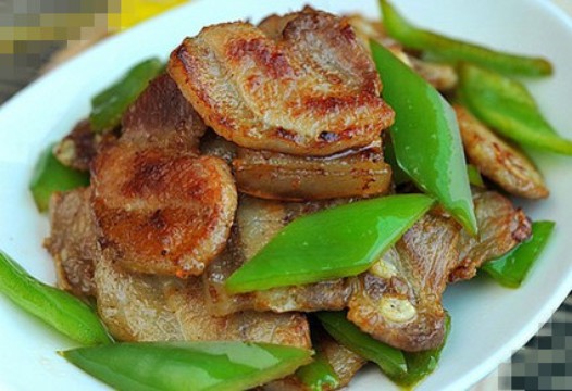 盐煎尖椒五花肉片的做法