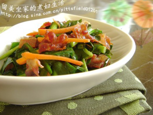 培根炒韭菜的做法