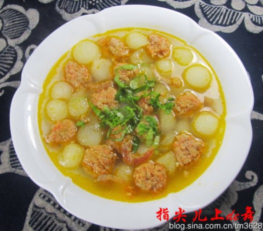 冬瓜胡萝卜丸子汤的做法