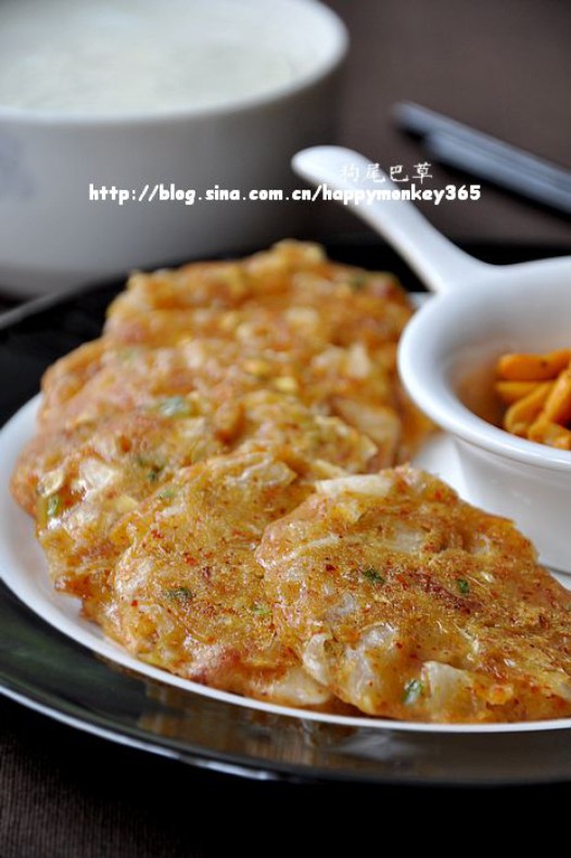 蘑菇泡菜煎饼的做法