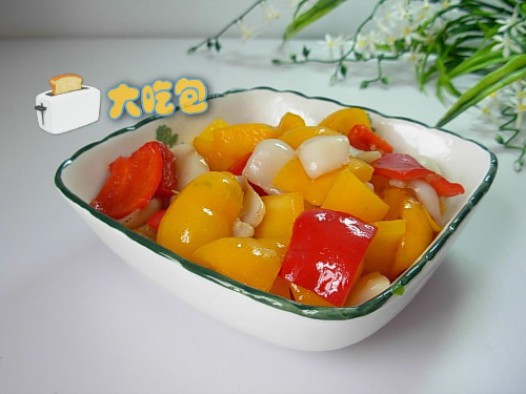 彩椒墨鱼仔的做法
