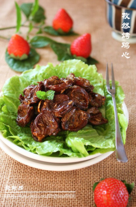孜然烤鸡心的做法