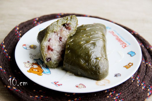 抹茶牛奶红豆粽的做法