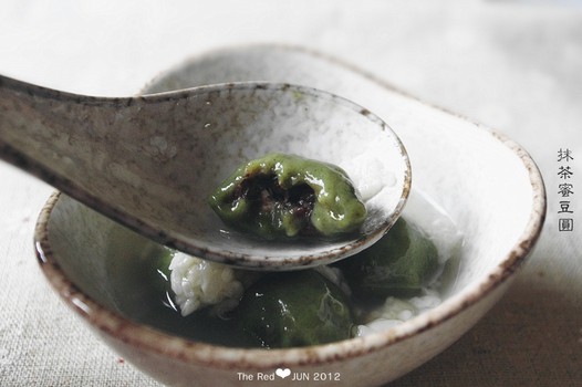 抹茶蜜豆圆的做法
