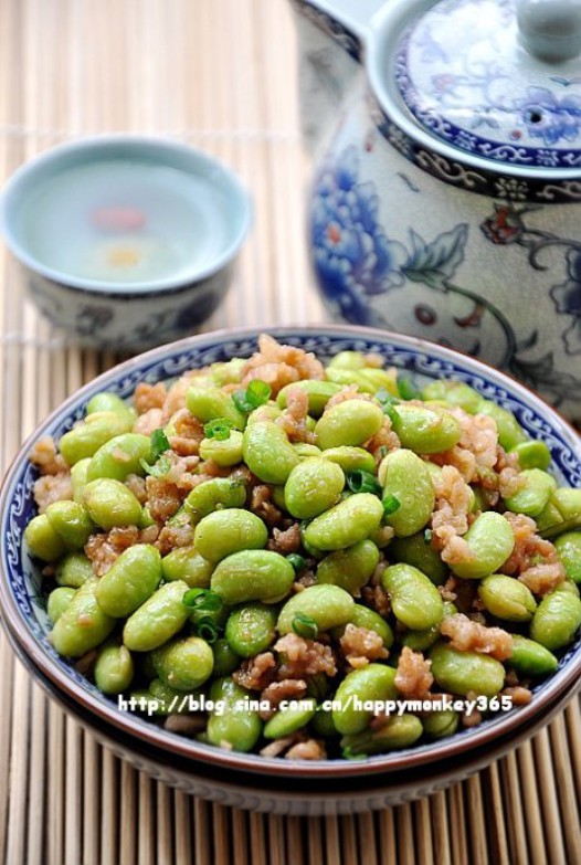 毛豆米炒肉末的做法