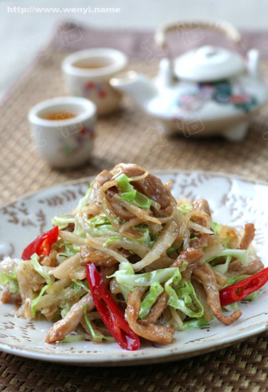 家常肉炒饼的做法