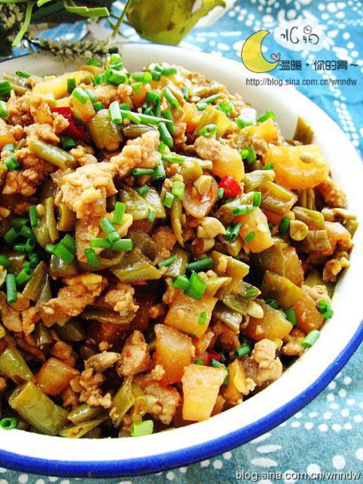酸豆角炒肉末的做法
