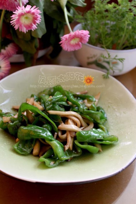 耗油青椒杏鲍菇的做法