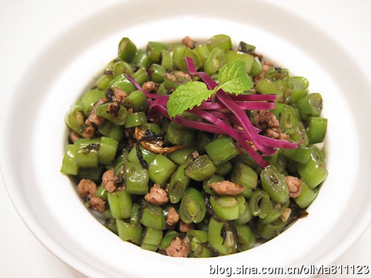 榄菜四季豆的做法